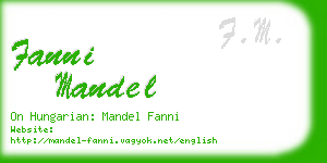 fanni mandel business card